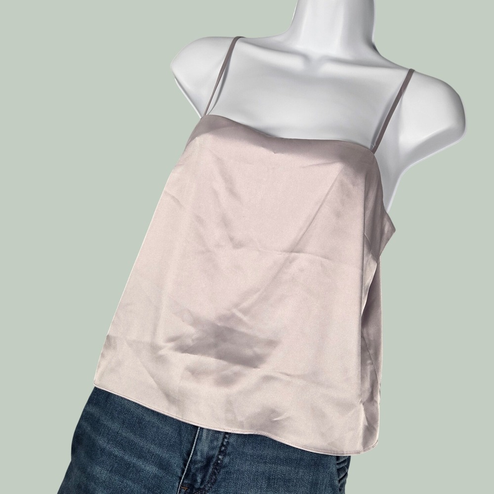 Express NEW Women Small Camisole Tank Top Lavender Satin Square Neck Silky